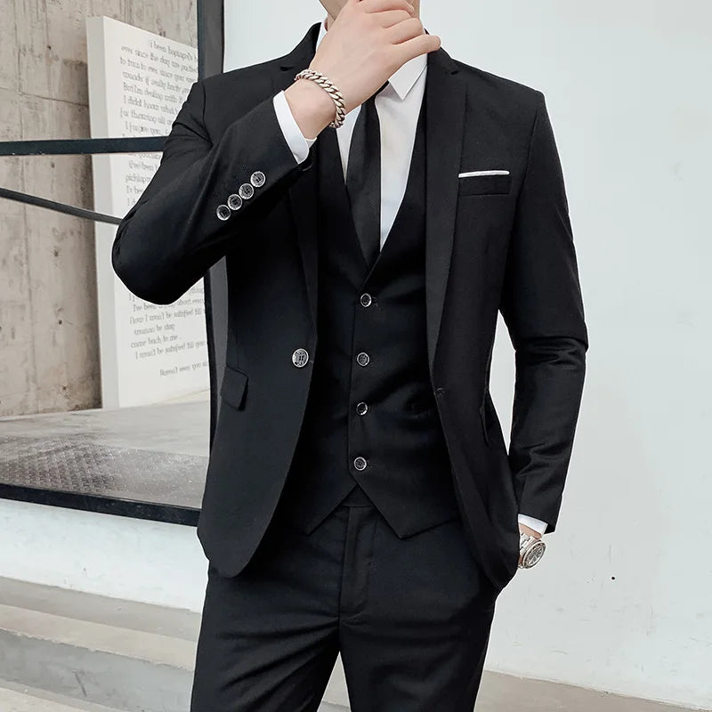 Suits Men's Fashionable Banquet Tailored Solid-color Dance Singer Trend Host Casual Wedding Banquet Dress Male Star Performance