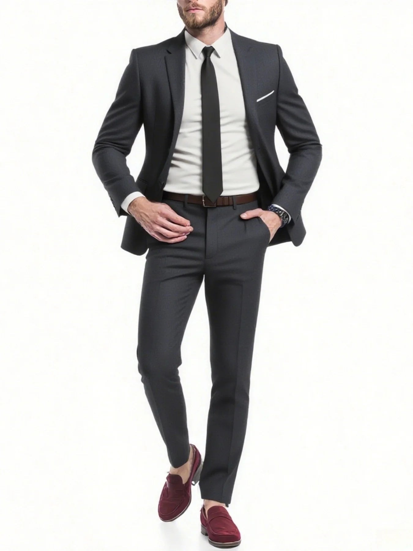 Men's Suit 2pcs Set, Stylish Jacket And Trousers, Elegant Formal Wear for Wedding, Party And Event