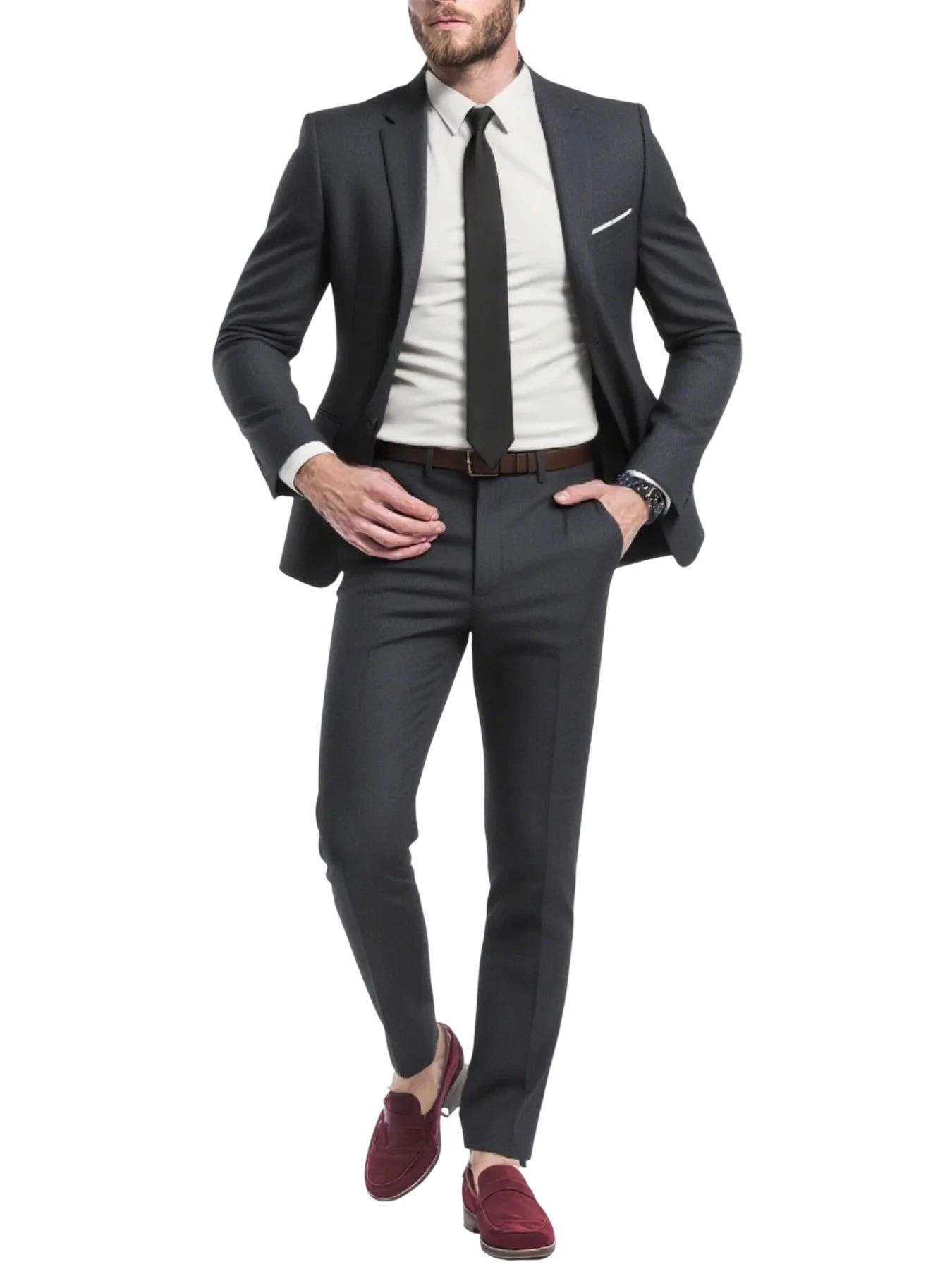 Mens Suit 2Pcs Set Stylish Jacket And Trousers Elegant Formal Wear For Wedding Party And Event