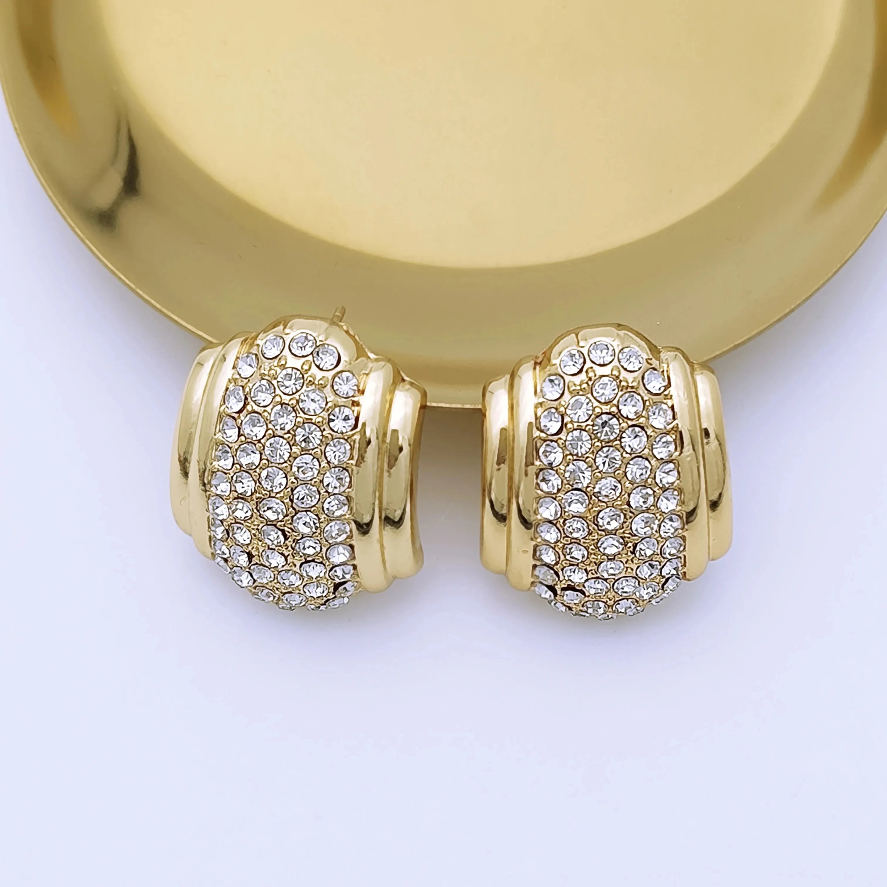 Arabic Jewelry Set For Women High Quality 18K Gold Plated Jewelry Round Necklace Earrings Bracelet And Ring Wedding Party Gift