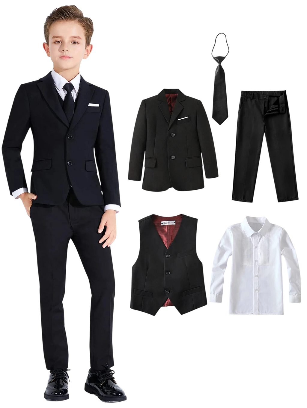 Boys Suits Colorful Formal Suits 5 Piece Slim Fit Dresswear Suit Set School Uniforms 1