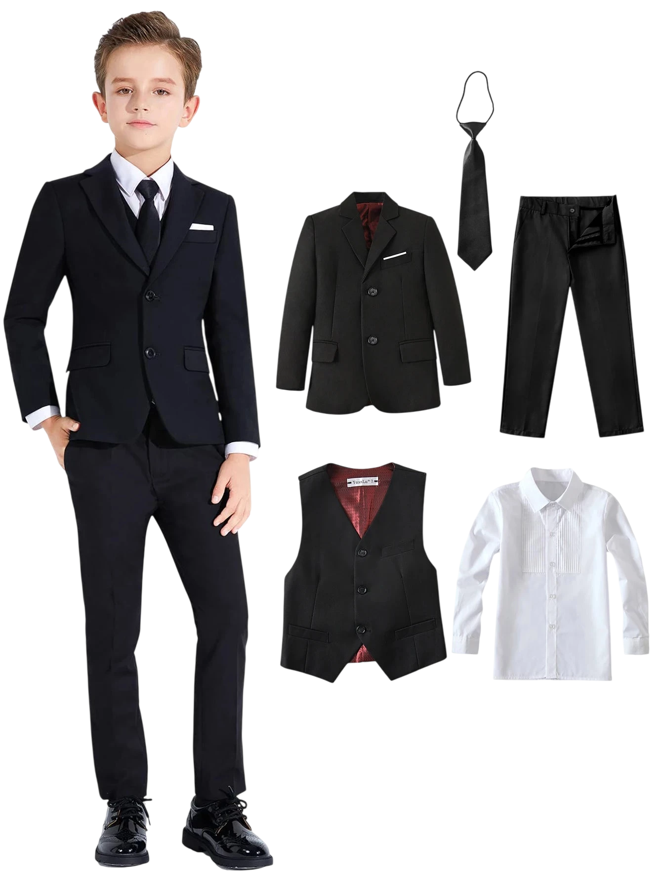 Boys Suits Colorful Formal Suits 5 Piece Slim Fit Dresswear Suit Set School Uniforms 1