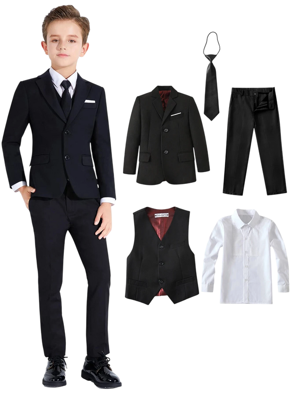 Boys Suits Colorful Formal Suits 5 Piece Slim Fit Dresswear Suit Set School Uniforms