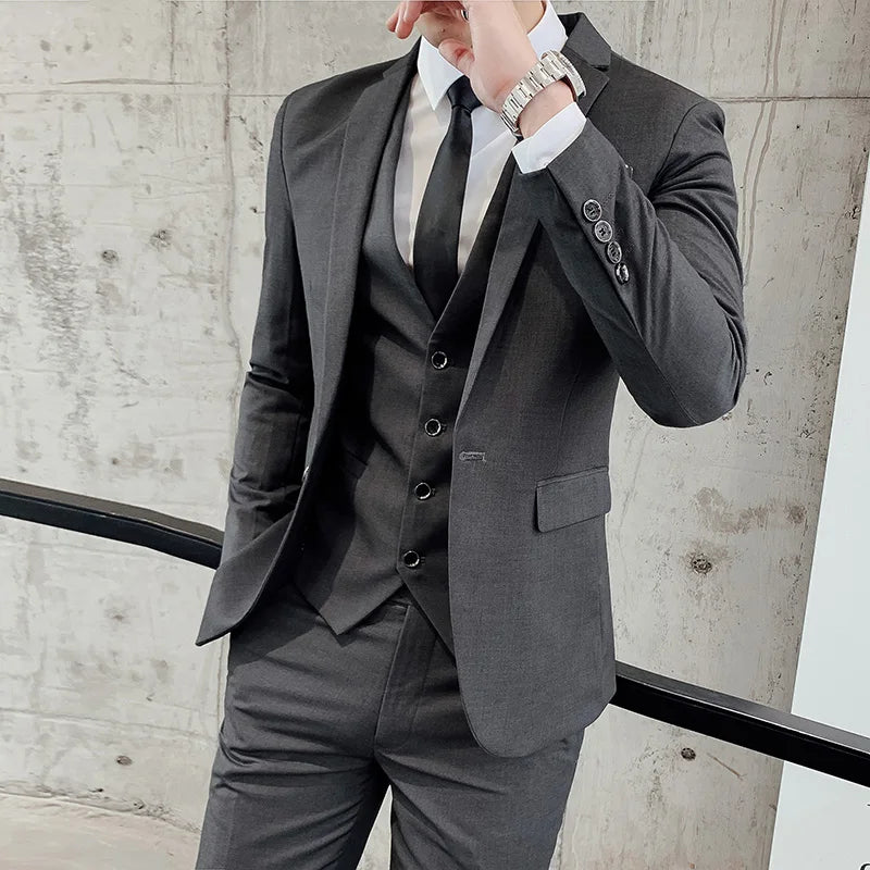 Suits Men's Fashionable Banquet Tailored Solid-color Dance Singer Trend Host Casual Wedding Banquet Dress Male Star Performance