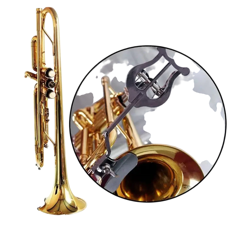 A60I 3X Trumpet Sheet Music Clip Lyre Sheet Music Clamp On Holder Metal Plating For Trumpet Trombone Tool