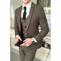 (Suit + Vest + Trousers) Quality Suit Suit Male Three-piece Korean Version of Fashion Handsome Slim Business Casual Wedding Suit