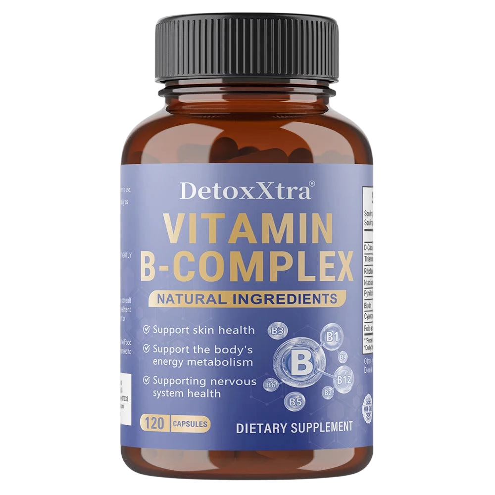 Vitamin B Complex Capsules Relieve Stress Energy Metabolism Nervous System Immune Wellness Support Vegetable Capsules