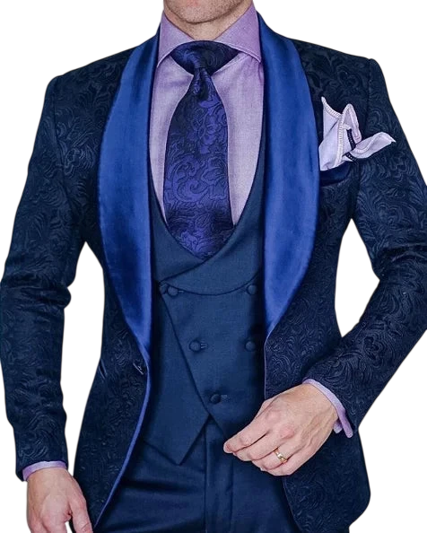 Mens Wedding Suit 2023 Italian Design Custom Black Smoking Tuxedo Jacket 3 Piece Set Coat Vest Pants Mens Groom Terno Suit