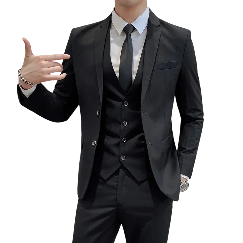 Suit Upgrade The New Fabric Mens Business Gentleman Fashion Slim Work Solid Color Plus Size Fair Dress Wedding Best Man Suit