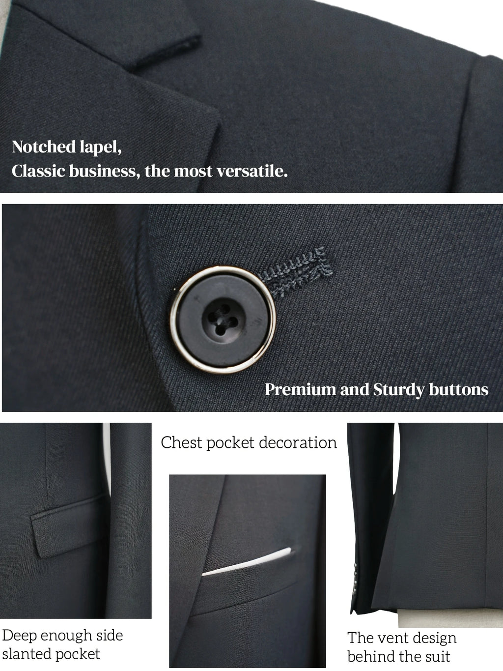 Men's Suit 2pcs Set, Elegant Formal Jacket And Pants, Great Wear for Wedding, Party And Formal Dinner