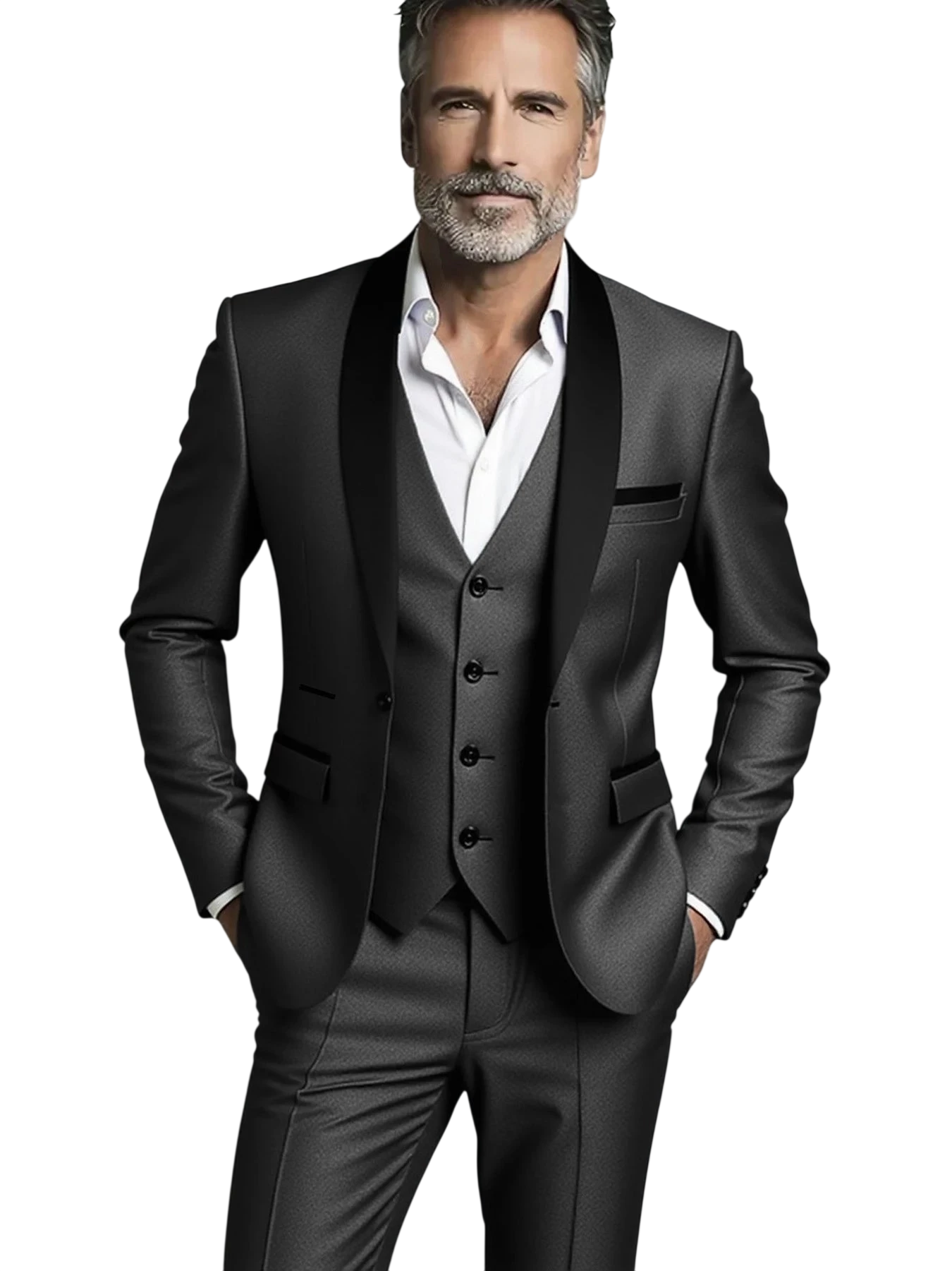 Suit Suit Vest Pants Mens Business Solid Color Fashion Slimming Work Solid Color Plus Size Formal Dress Wedding Best Men Suit