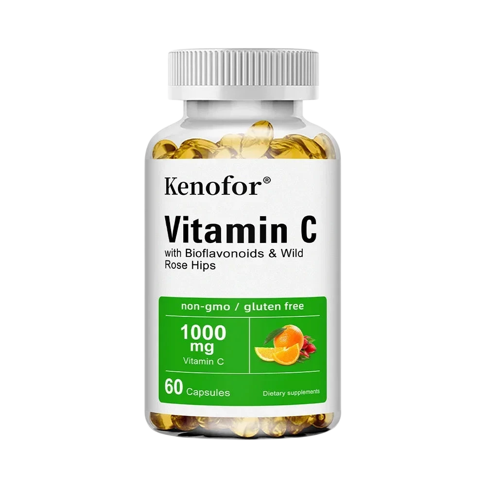 Vitamin C 1000Mg With Bioflavonoids Wild Rose Hips Supports Skin Health Antioxidant Immune System Health 120 Capsules