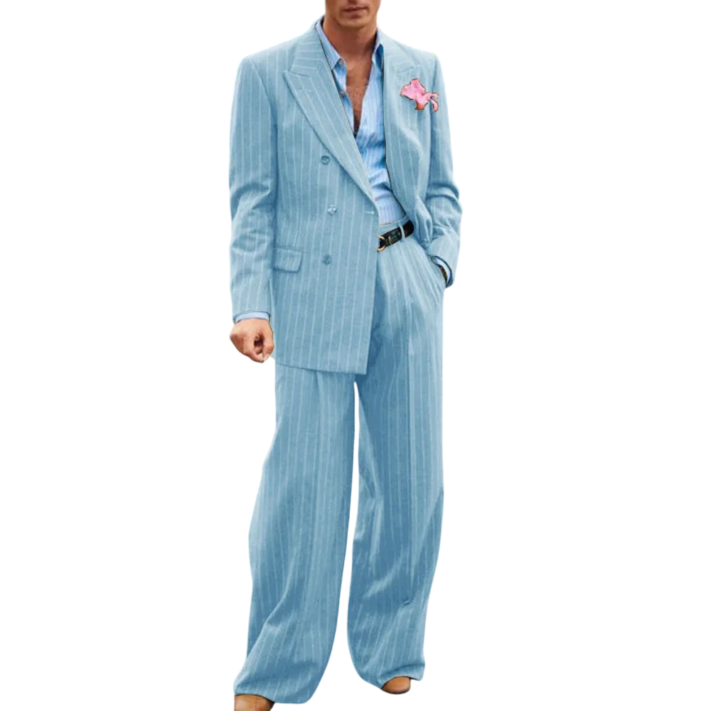 Mens Striped Suit Two Piece Suit Elegant Fashion Suit Casual Fashion Work Wear Party Dress Mens Commuter Wear Mens Clothing