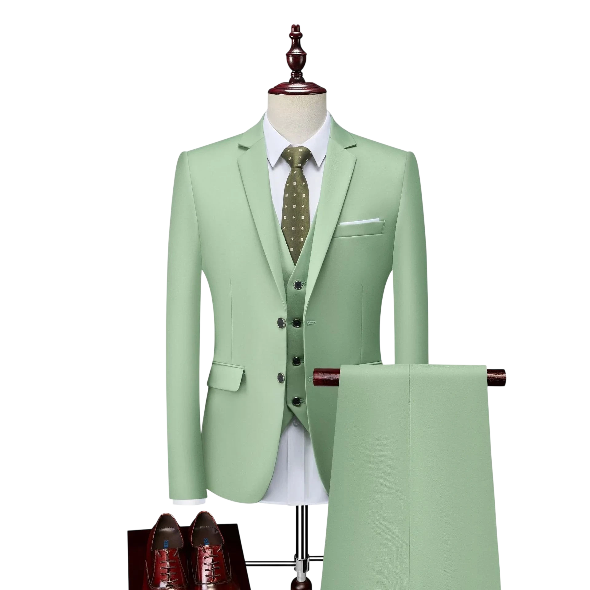 Men 3Pcs Set Suits Slim Fit 2 Buttons Blazer Formal Business Jackets Korean Style Suit Vest Groom Wedding Prom Dinner Waistcoats