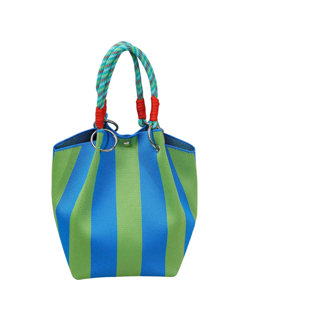 Striped Handbag Large Capacity Storage Bag Versatile Multi Color Handbag Stylish Bucket Bag