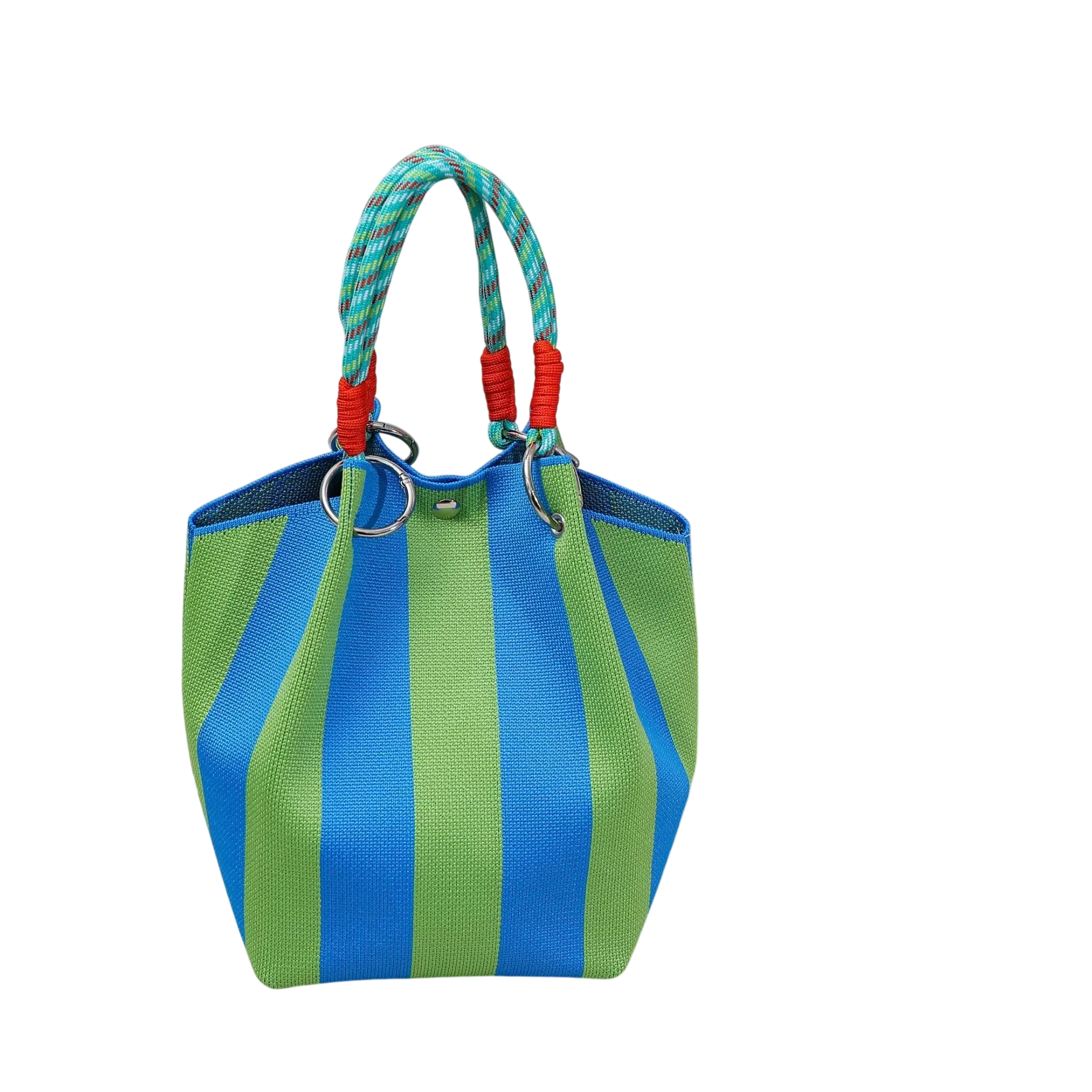 Striped Handbag Large Capacity Storage Bag Versatile Multi Color Handbag Stylish Bucket Bag
