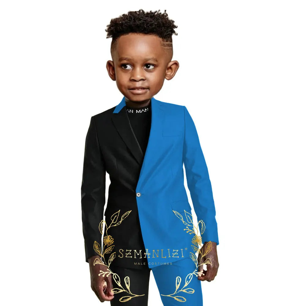 Suits for Flower Boy Kids Formal Jacket Pants Wedding Tuxedo 2 Pieces Children Suit for Birthday Party Photograph Show