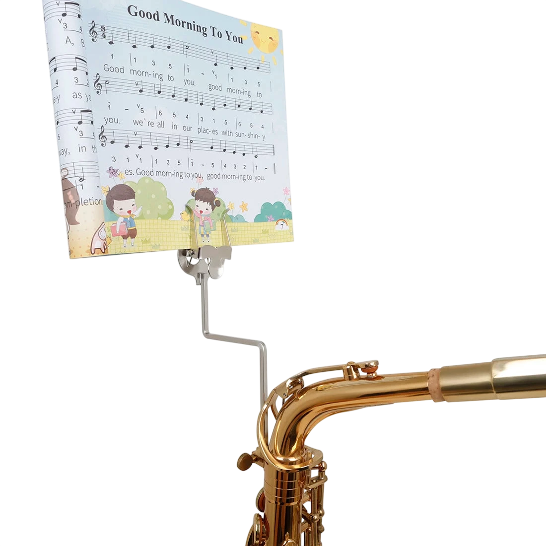 Irin Saxophone Sheet Music Stand Marching Sheet Music Lyre Clip Portable Metal Stand For Alto Tenor Sax Trumpet Clarinet Horn