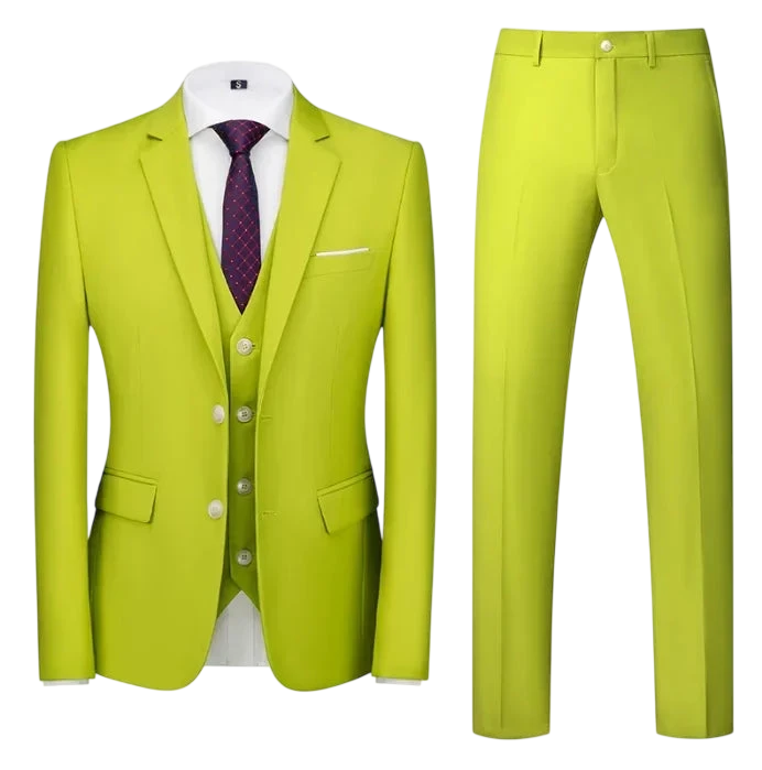 Purple Mens Suit Suit Suit And Vest Plus Pants Fashionable And Casual Two Button Three Piece Suit 16Colors Asian Size M 6Xl