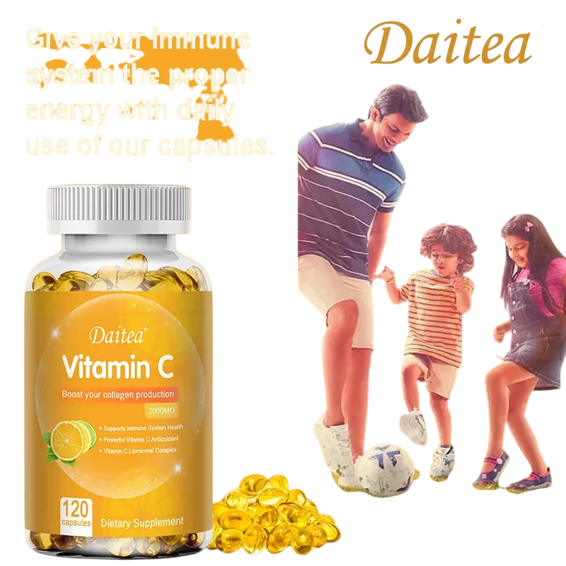 Vitamin C Capsules 2000 Mg Rich In Antioxidant Helps Skin Nail And Hair Health Immune System Collagen Supplement