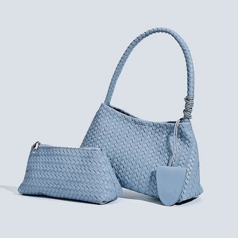 Women's hand-woven handbag2026New trendy fashion niche underarm bag, simple shoulder bag, bucket bag, mother-daughter bag