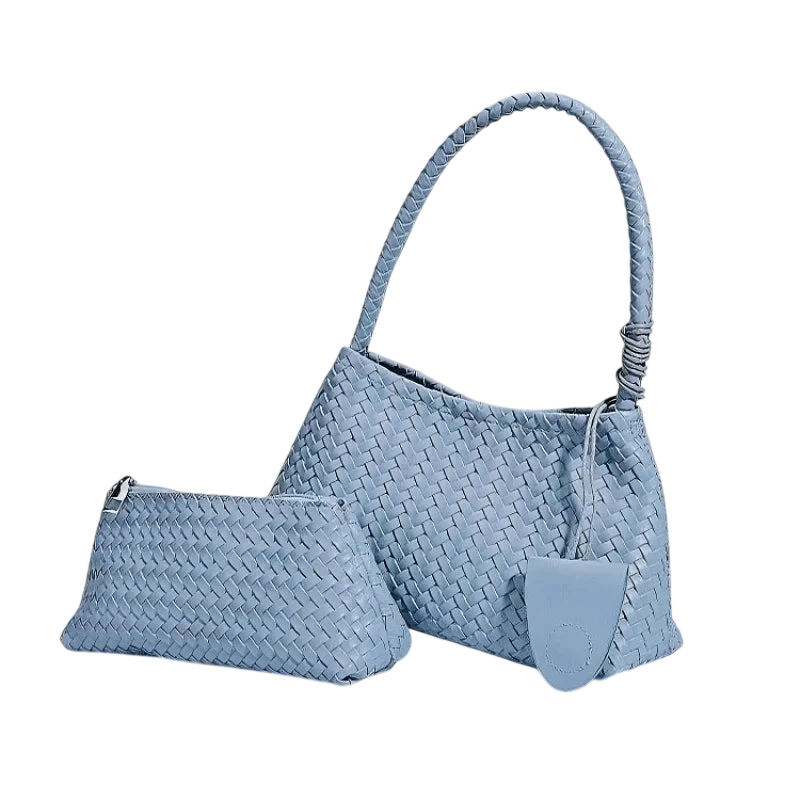 Womens Hand Woven Handbag2026New Trendy Fashion Niche Underarm Bag Simple Shoulder Bag Bucket Bag Mother Daughter Bag