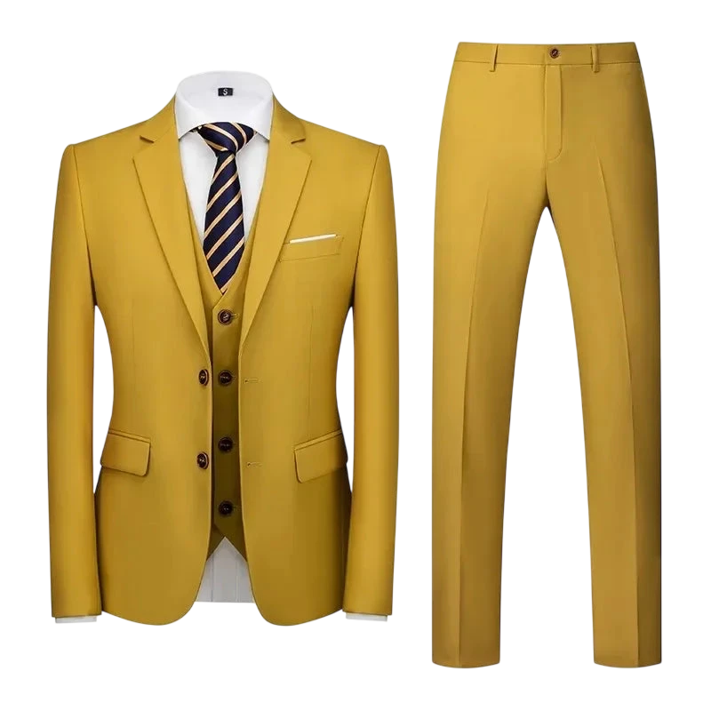 Purple Mens Suit Suit Suit And Vest Plus Pants Fashionable And Casual Two Button Three Piece Suit 16Colors Asian Size M 6Xl