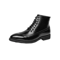 Winter Trend High Top Workwear Shoes Tips Thick Soles For Mens Business Dress Shoes British Style Mens Leather Ankle Boots