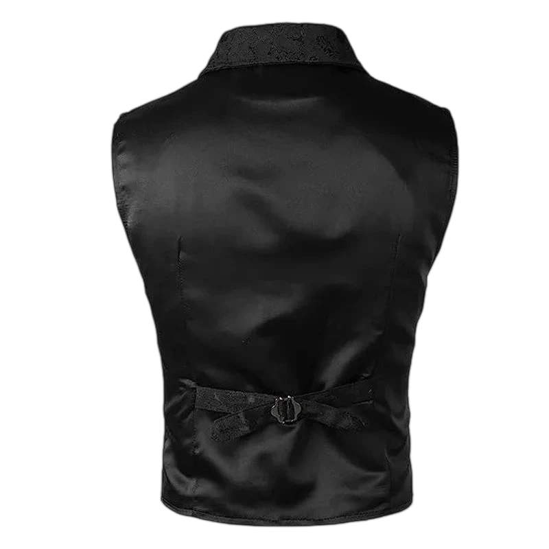 Suits Vest Coat Men Button Formal Sleeveless Coats Floral Print Gothic Punk Victoria Costume Waistcoat Lapel Collar Vest Uniform