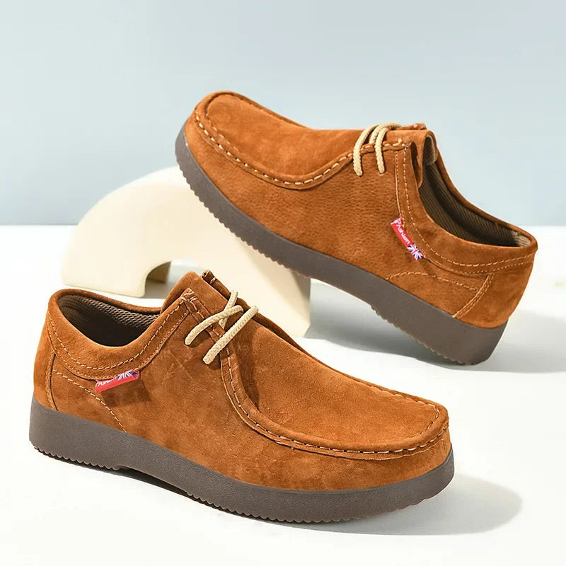 Men Casual Shoes Suede Leather Work Shoes Male Lace-up Flats Sneakers Platform British Business Party Dress Shoes 38-45