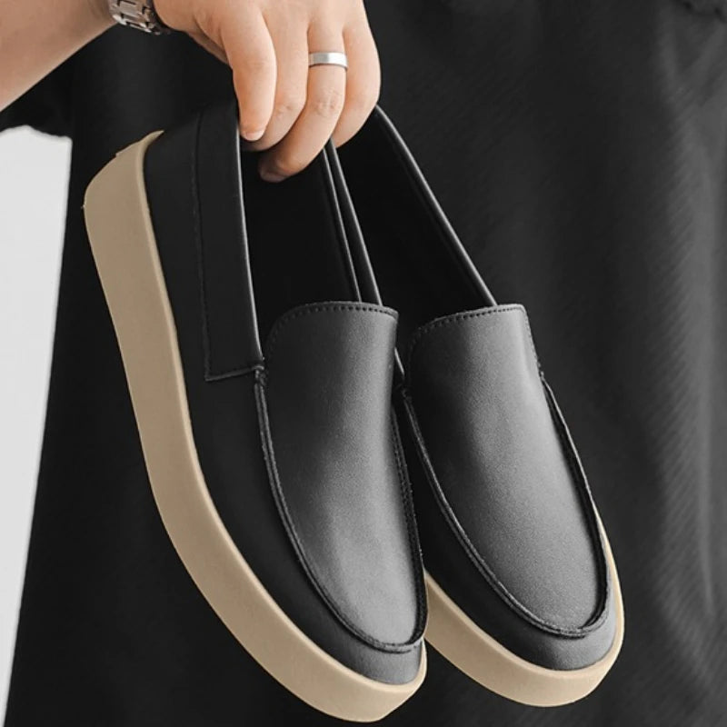 Men's Leather Shoes Formal Dresses Fashionable Flat Bottomed Walking Shoes Lightweight and Comfortable Casual Oxford Shoes Trend