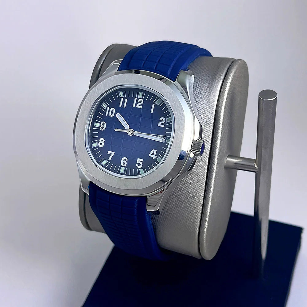 2025 New men's sports watch with rubber strap, automatic mechanical NH35 movement, waterproof stainless steel wristwatch for men