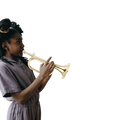 A06F Small Trumpet Bugle Brass Golden Horn Simple Beginner Wind Instrument For School Band Child Student