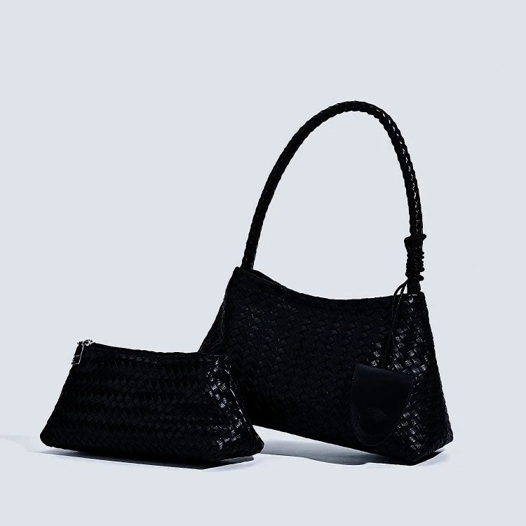 Women's hand-woven handbag2026New trendy fashion niche underarm bag, simple shoulder bag, bucket bag, mother-daughter bag