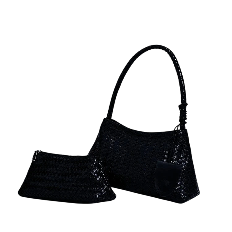 Womens Hand Woven Handbag2026New Trendy Fashion Niche Underarm Bag Simple Shoulder Bag Bucket Bag Mother Daughter Bag
