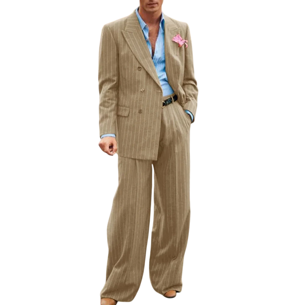 Mens Striped Suit Two Piece Suit Elegant Fashion Suit Casual Fashion Work Wear Party Dress Mens Commuter Wear Mens Clothing