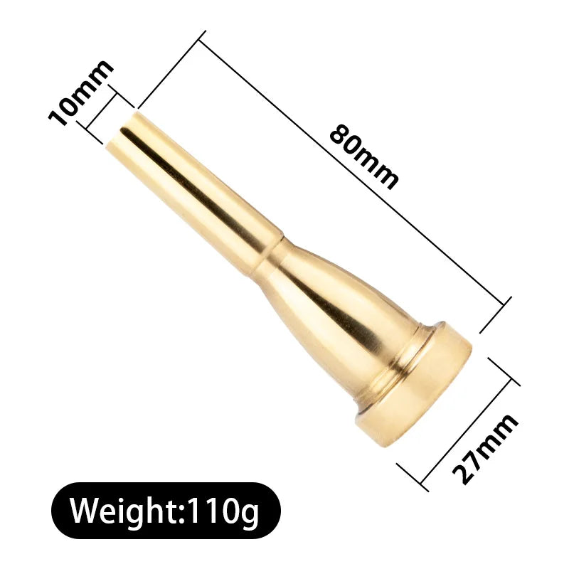 Gold-Plated 7C Small Trumpet for Student Band, School Beginner Trumpet Mouthpiece, Musical Instrument Accessory, Bullet-Shaped Universal Labor-Saving Mouthpiece
