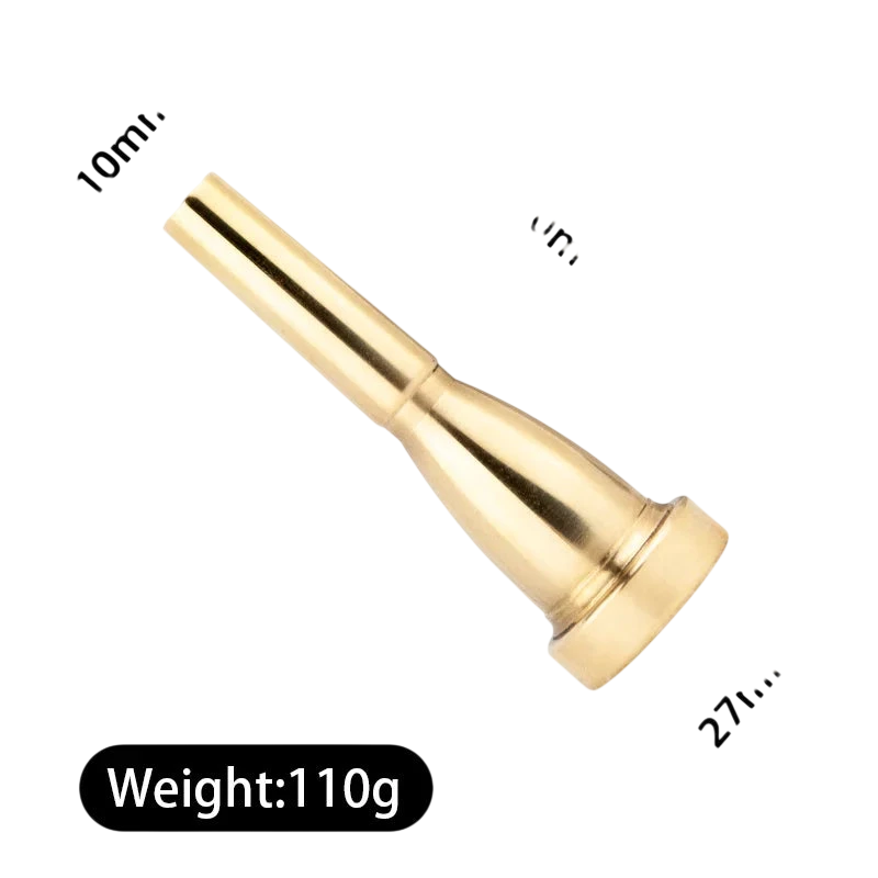 Gold Plated 7C Small Trumpet For Student Band School Beginner Trumpet Mouthpiece Musical Instrument Accessory Bullet Shaped Universal Labor Saving Mouthpiece