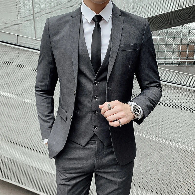 Suits Men's Fashionable Banquet Tailored Solid-color Dance Singer Trend Host Casual Wedding Banquet Dress Male Star Performance