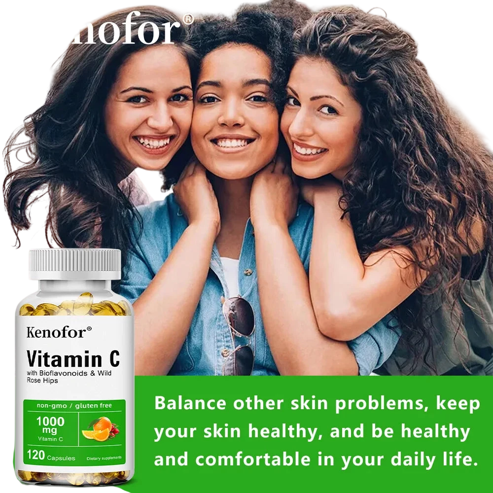 Vitamin C 1000 Mg With Citrus Rosehip Immune Support Collagen Production Skin Health Antioxidant 120 Capsules