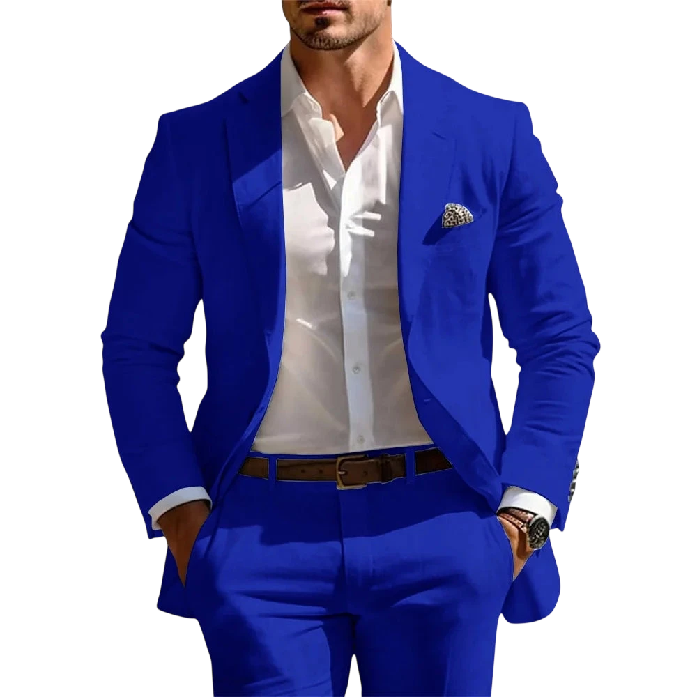 Classic Summer Mens Suit 2Pcs For Wedding Formal Solid Suit Including Jacket Pants For Party Classic Occasion Clothing