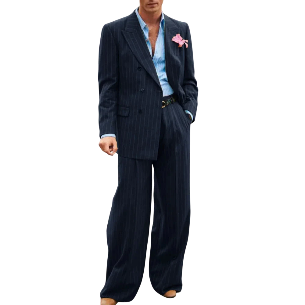 Mens Striped Suit Two Piece Suit Elegant Fashion Suit Casual Fashion Work Wear Party Dress Mens Commuter Wear Mens Clothing