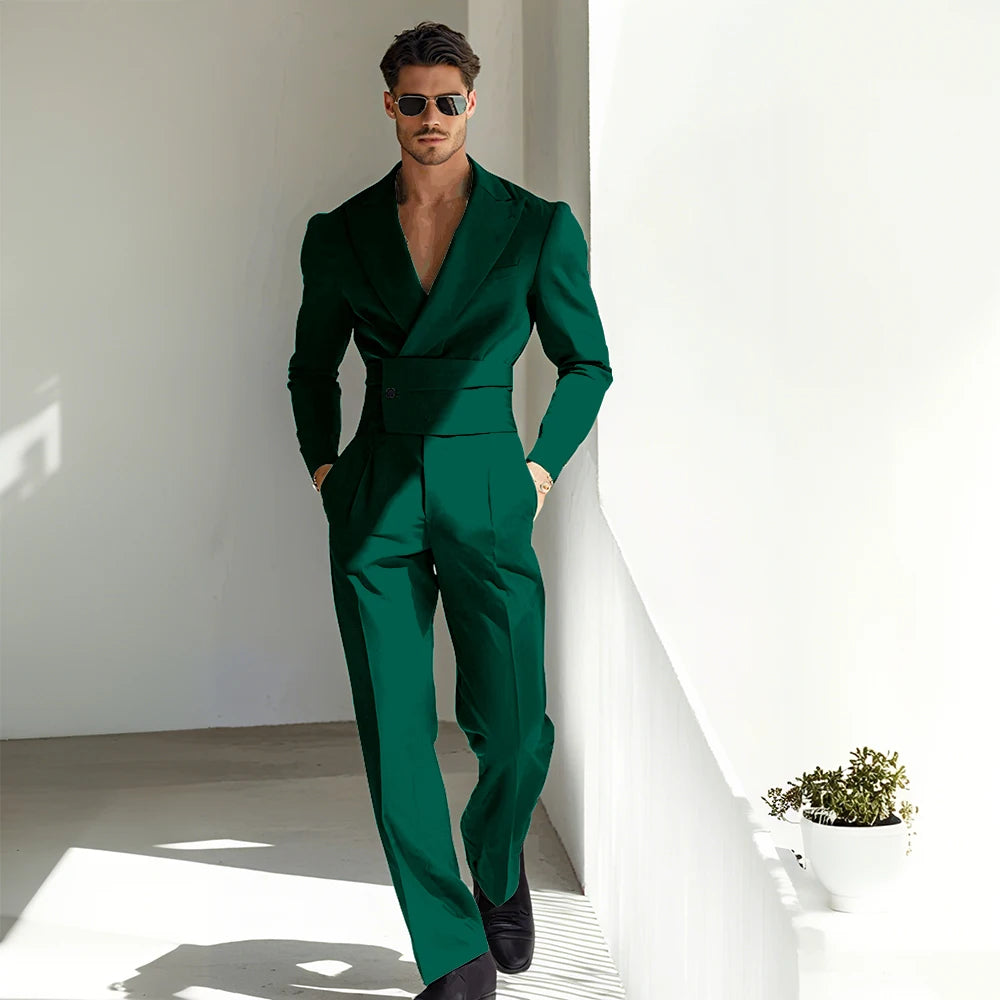 Sexy Men Suits Special Occasion Peak Lapel Skim High Quality Strong 2 Pieces Jacket Pants Banquet Business Luxuery Male Clothing