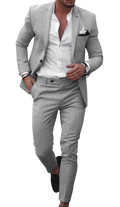 2026 Mens Suit Sets Fashion Party Formal Business Outfit Solid Tuxedo Single Button Blazer Pants Wedding Groom Dress Two Pieces