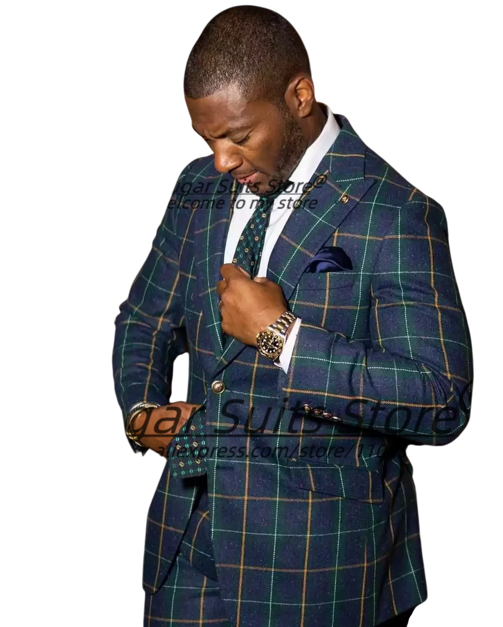 Customized British Style Colorful Lines Plaid Men Suits 2 Pieces Sets Slim Fit Groom Prom Tuxedos Business Male Formal Blazers