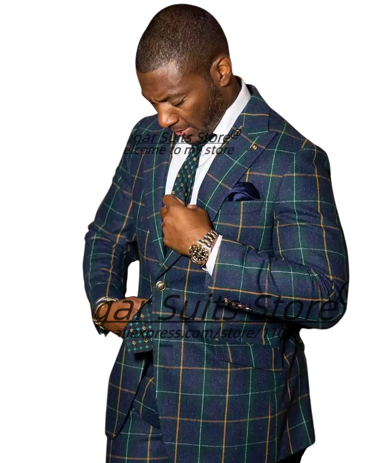 Customized British Style Colorful Lines Plaid Men Suits 2 Pieces Sets Slim Fit Groom Prom Tuxedos Business Male Formal Blazers