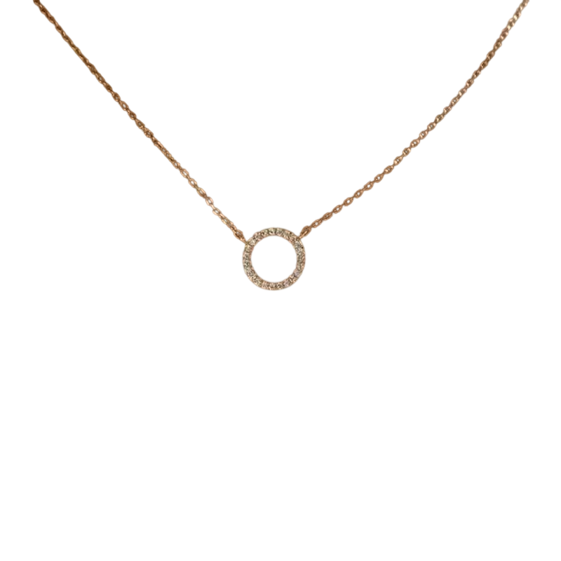 Fashion Trend Elegant Jewelry Simple Crystal Circle Pendant Necklace Golden Color Unquie Women Necklace Party Gift Wholesale