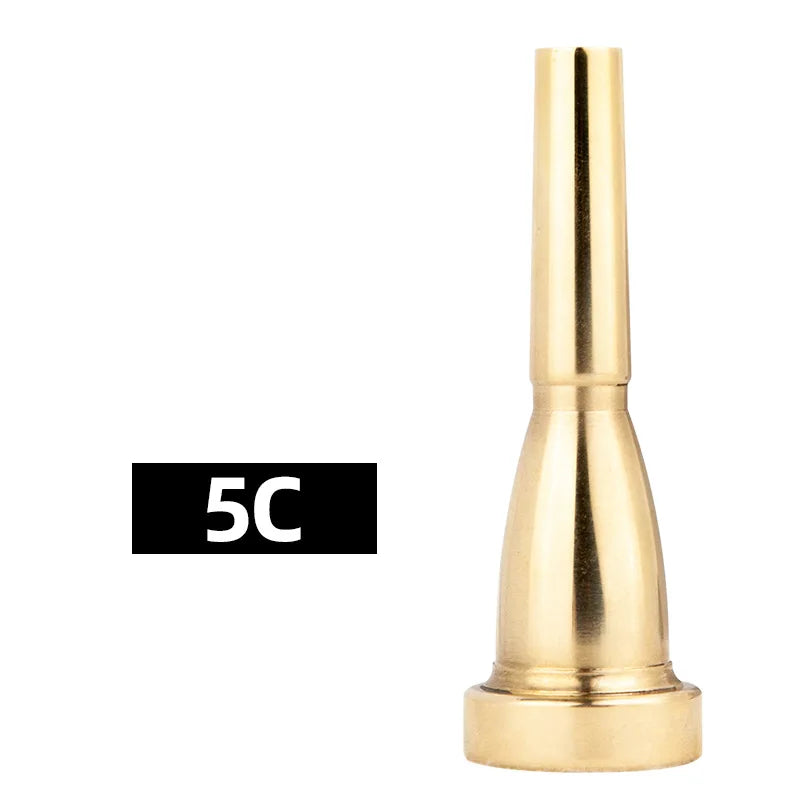 Gold-Plated 7C Small Trumpet for Student Band, School Beginner Trumpet Mouthpiece, Musical Instrument Accessory, Bullet-Shaped Universal Labor-Saving Mouthpiece