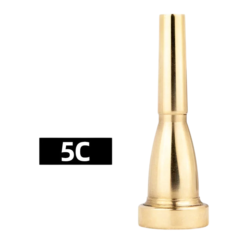 Gold Plated 7C Small Trumpet For Student Band School Beginner Trumpet Mouthpiece Musical Instrument Accessory Bullet Shaped Universal Labor Saving Mouthpiece