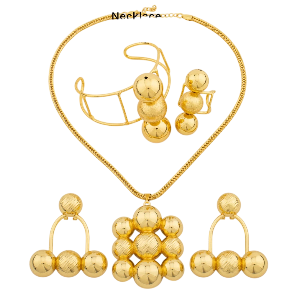 Jewelry Set For Women Luxury Pendant Necklace And Dangle Earrings Weddings Bridal Bangle Ring Set Gifts